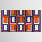 Colorful Retro Geometric Mod Portes Pattern Blue Orange Pink Cream Tablecloth Gallery Image 2