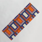 Colorful Retro Geometric Mod Portes Pattern Blue Orange Pink Cream Yoga Mat Gallery Image 1