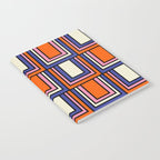 Colorful Retro Geometric Mod Portes Pattern Blue Orange Pink Cream Notebook Gallery Image 2