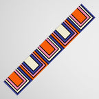 Colorful Retro Geometric Mod Portes Pattern Blue Orange Pink Cream Table Runner Gallery Image 3