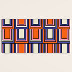 Colorful Retro Geometric Mod Portes Pattern Blue Orange Pink Cream Desk Mat Gallery Image 3