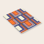 Colorful Retro Geometric Mod Portes Pattern Blue Orange Pink Cream Notebook Gallery Image 3