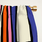 Colorful Retro Geometric Mod Portes Pattern Blue Orange Pink Cream Window Curtain Gallery Image 2