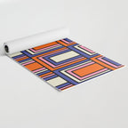 Colorful Retro Geometric Mod Portes Pattern Blue Orange Pink Cream Yoga Mat Gallery Image 2