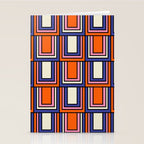 Colorful Retro Geometric Mod Portes Pattern Blue Orange Pink Cream Stationery Card Gallery Image 2