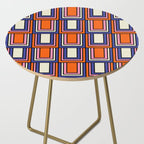 Colorful Retro Geometric Mod Portes Pattern Blue Orange Pink Cream Side Table Gallery Image 2