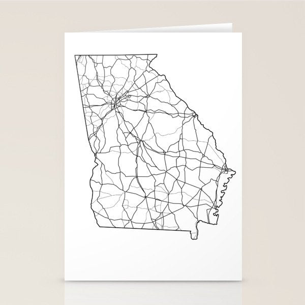 Georgia White Map Stationery Card Gallery Image 2