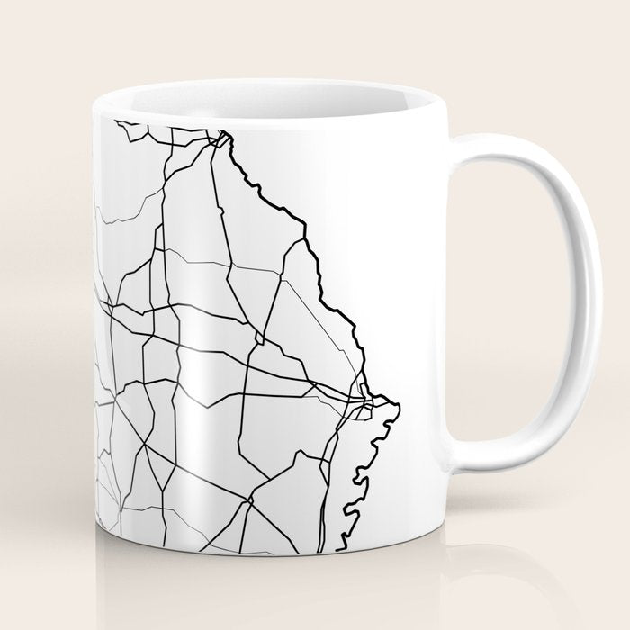 Georgia White Map Coffee Mug Gallery Image 1