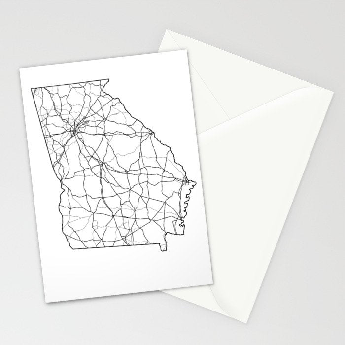 Georgia White Map Stationery Card Gallery Image 2