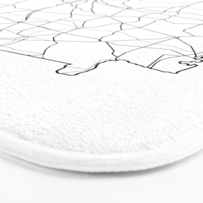 Georgia White Map Bath Mat Gallery Image 3