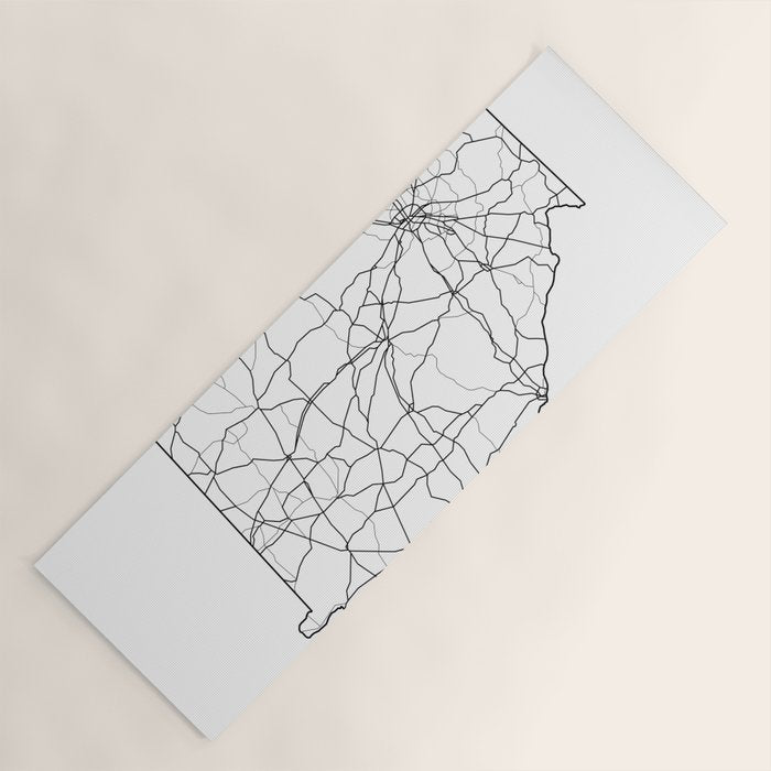 Georgia White Map Yoga Mat Gallery Image 1