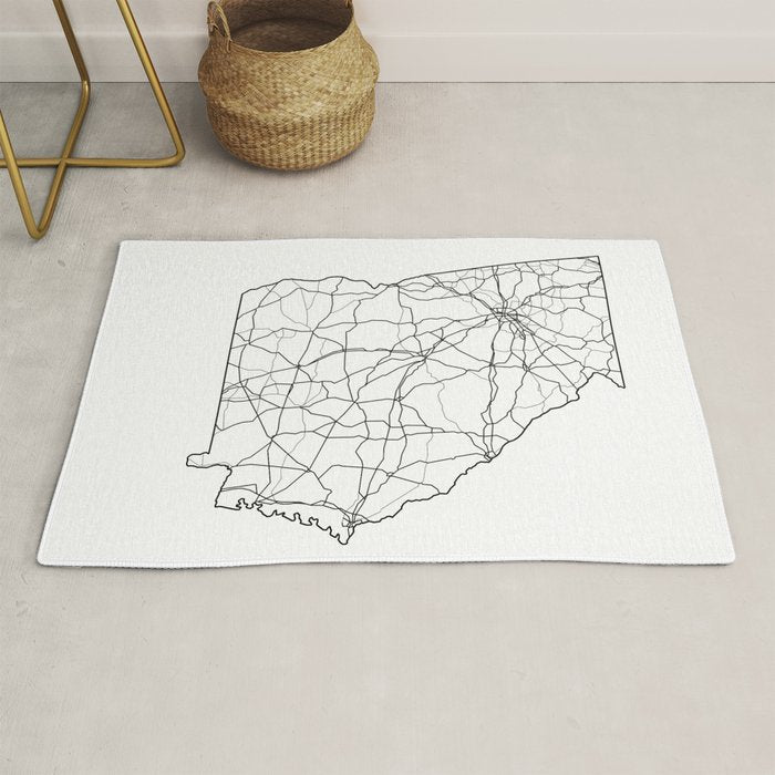 Georgia White Map Rug Gallery Image 1