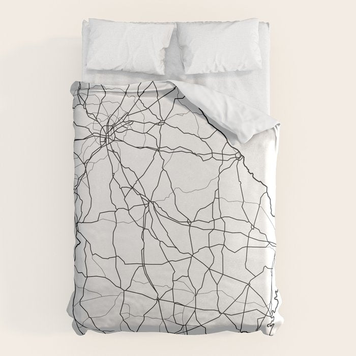 Georgia White Map Duvet Cover Gallery Image 6