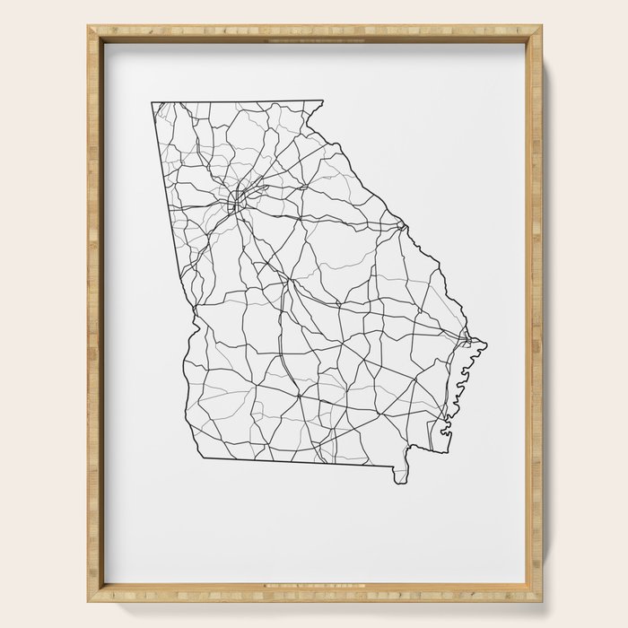 Georgia White Map Serving Tray Gallery Image 1
