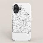 Georgia White Map iPhone Case Gallery Image 1