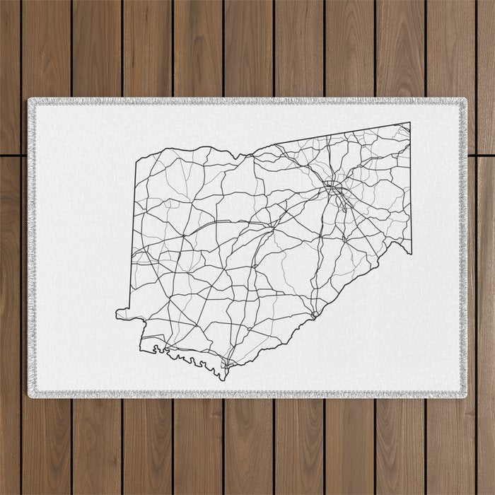 Georgia White Map Outdoor Rug Gallery Image 1