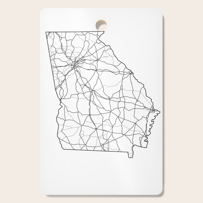 Georgia White Map Cutting Board Gallery Image 1