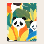 Pandas & Tropical, Nature Botanical Jungle Boho, Plants Wildlife Cute Animals, Funny Eclectic Summer Contemporary Painting Illustration  Notebook Gallery Image 4