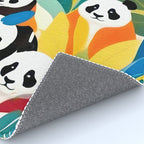 Pandas & Tropical, Nature Botanical Jungle Boho, Plants Wildlife Cute Animals, Funny Eclectic Summer Contemporary Painting Illustration  Rug Gallery Image 4