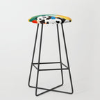 Pandas & Tropical, Nature Botanical Jungle Boho, Plants Wildlife Cute Animals, Funny Eclectic Summer Contemporary Painting Illustration  Stool Gallery Image 1