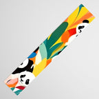Pandas & Tropical, Nature Botanical Jungle Boho, Plants Wildlife Cute Animals, Funny Eclectic Summer Contemporary Painting Illustration  Table Runner Gallery Image 3