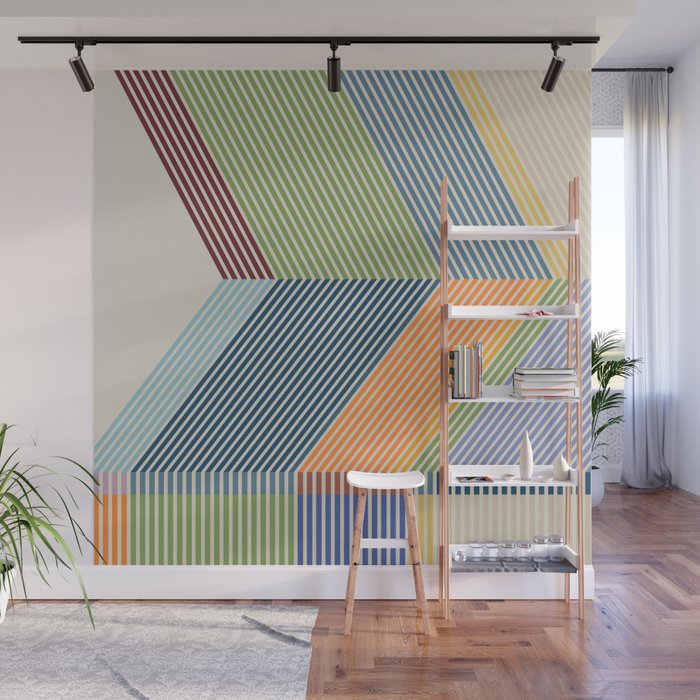 Linear Bauhaus Pattern 2 Wall Mural Gallery Image 1