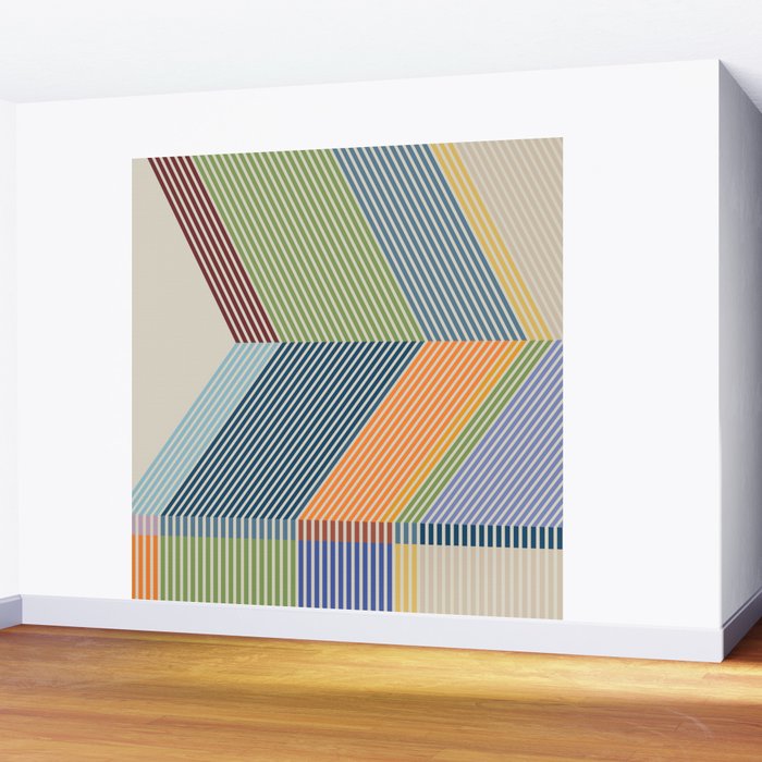 Linear Bauhaus Pattern 2 Wall Mural Gallery Image 2