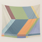 Linear Bauhaus Pattern 2 Wall Tapestry Gallery Image 4