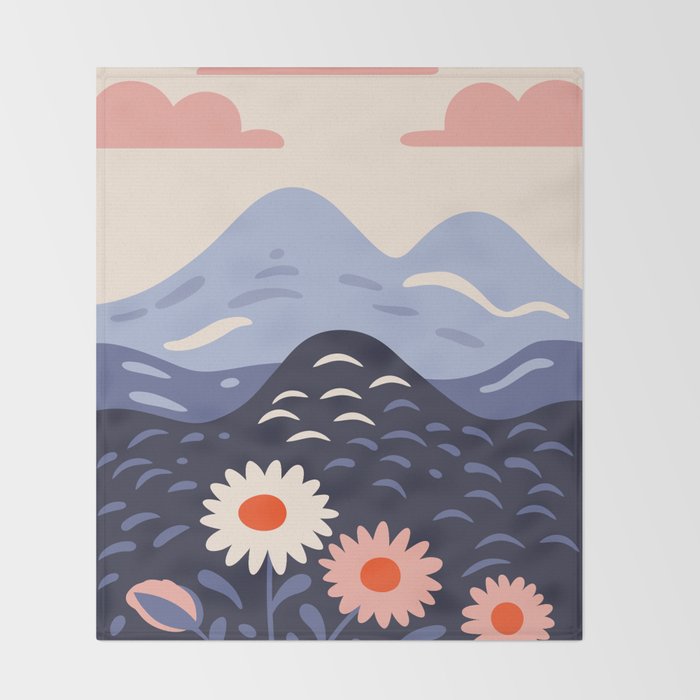 Flower mountain nature landscape art	 Throw Blanket Gallery Image 2