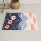 Flower mountain nature landscape art	 Rug Gallery Image 1
