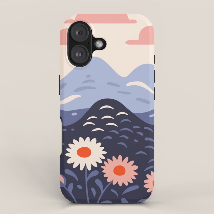 Flower mountain nature landscape art	 iPhone Case Gallery Image 1