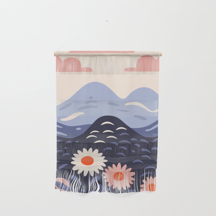 Flower mountain nature landscape art	 Wall Hanging Gallery Image 1