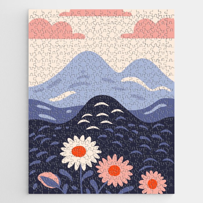 Flower mountain nature landscape art	 Jigsaw Puzzle Gallery Image 1