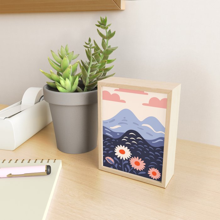 Flower mountain nature landscape art	 Mini Art Print Gallery Image 2