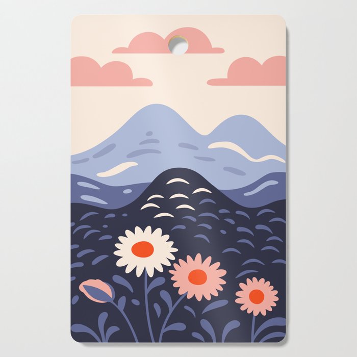 Flower mountain nature landscape art	 Cutting Board Gallery Image 1