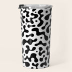 Abstract black organic liquid shape pattern Travel Mug Gallery Image 3