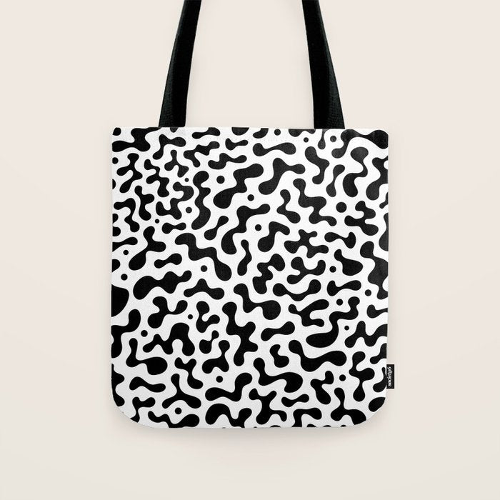 Abstract black organic liquid shape pattern Tote Bag Gallery Image 1