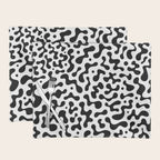 Abstract black organic liquid shape pattern Placemat Gallery Image 1