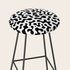 Abstract black organic liquid shape pattern Stool Gallery Image 2