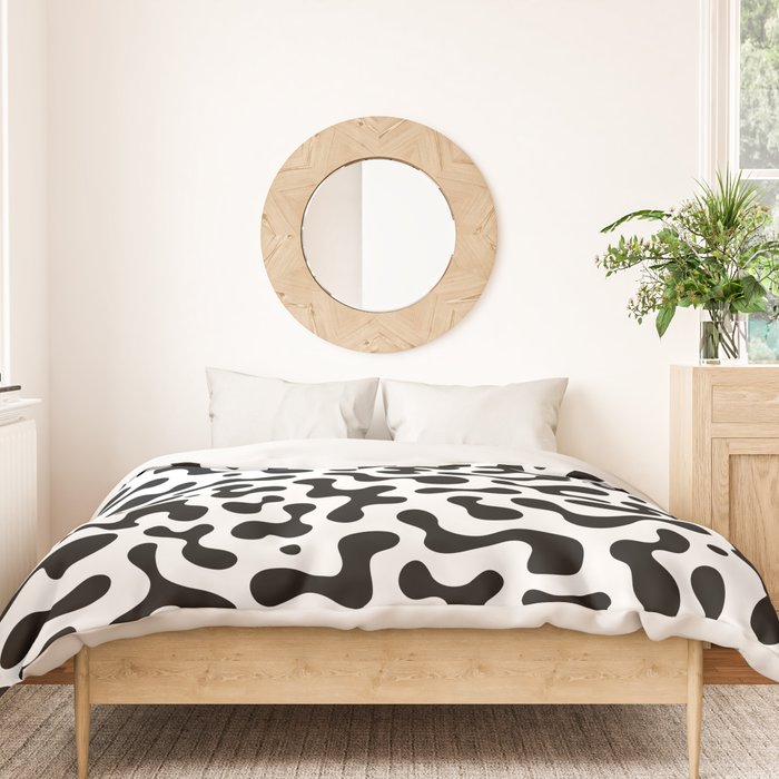 Abstract black organic liquid shape pattern Duvet Cover Gallery Image 3
