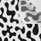 Abstract black organic liquid shape pattern Wall Tapestry Gallery Image 3