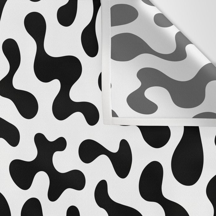 Abstract black organic liquid shape pattern Wall Tapestry Gallery Image 3