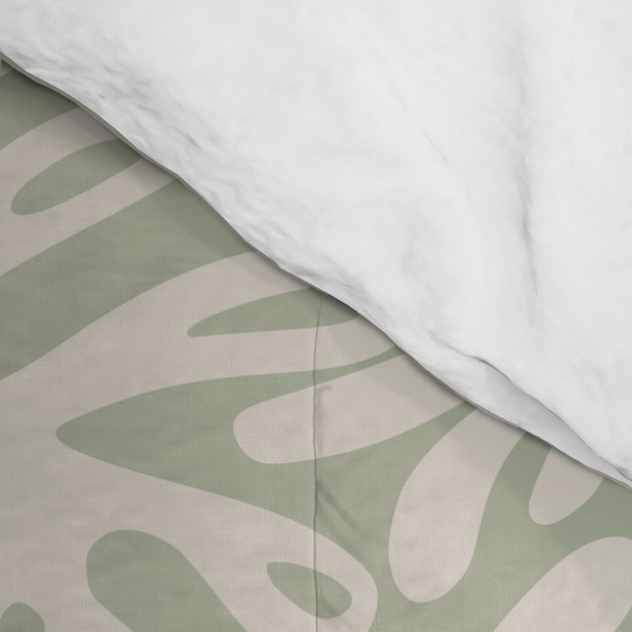 Matisse minimalistic leave pattern light sage green Comforter Gallery Image 4