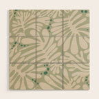 Matisse minimalistic leave pattern light sage green Wood Wall Art Gallery Image 1