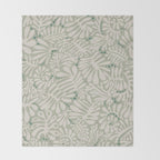 Matisse minimalistic leave pattern light sage green Throw Blanket Gallery Image 2