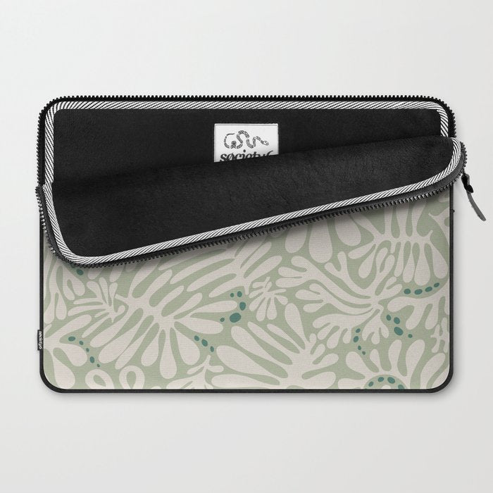 Matisse minimalistic leave pattern light sage green Laptop Sleeve Gallery Image 2