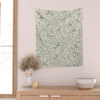 Matisse minimalistic leave pattern light sage green Wall Tapestry Gallery Image 2