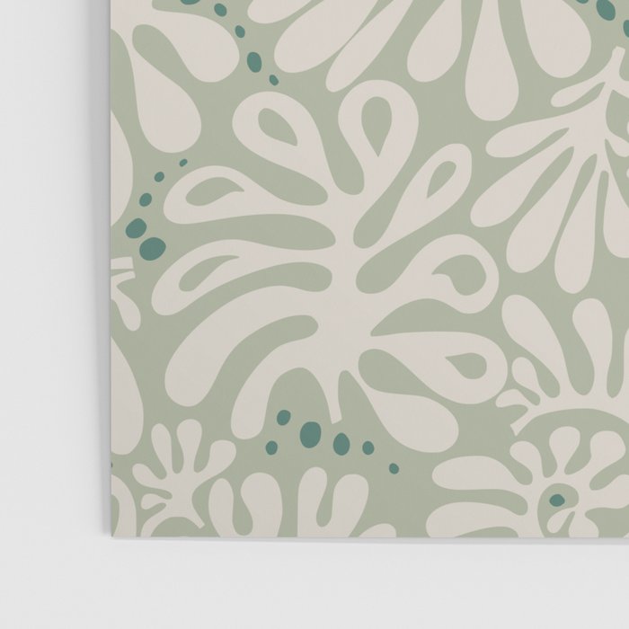 Matisse minimalistic leave pattern light sage green Poster Gallery Image 3