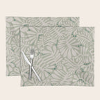 Matisse minimalistic leave pattern light sage green Placemat Gallery Image 1