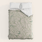 Matisse minimalistic leave pattern light sage green Duvet Cover Gallery Image 6